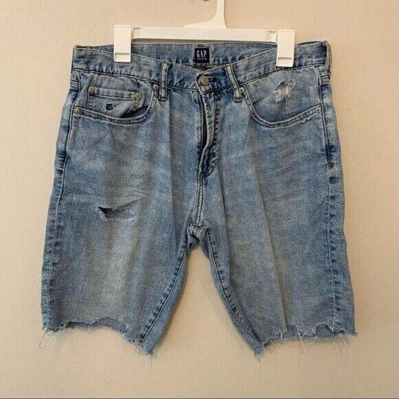 Gap Distressed DIY Jorts Denim Shorts Cut Offs MENS SIZE 32 - Picture 1 of 7